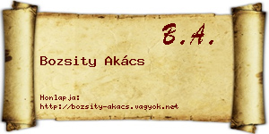 Bozsity Akács névjegykártya